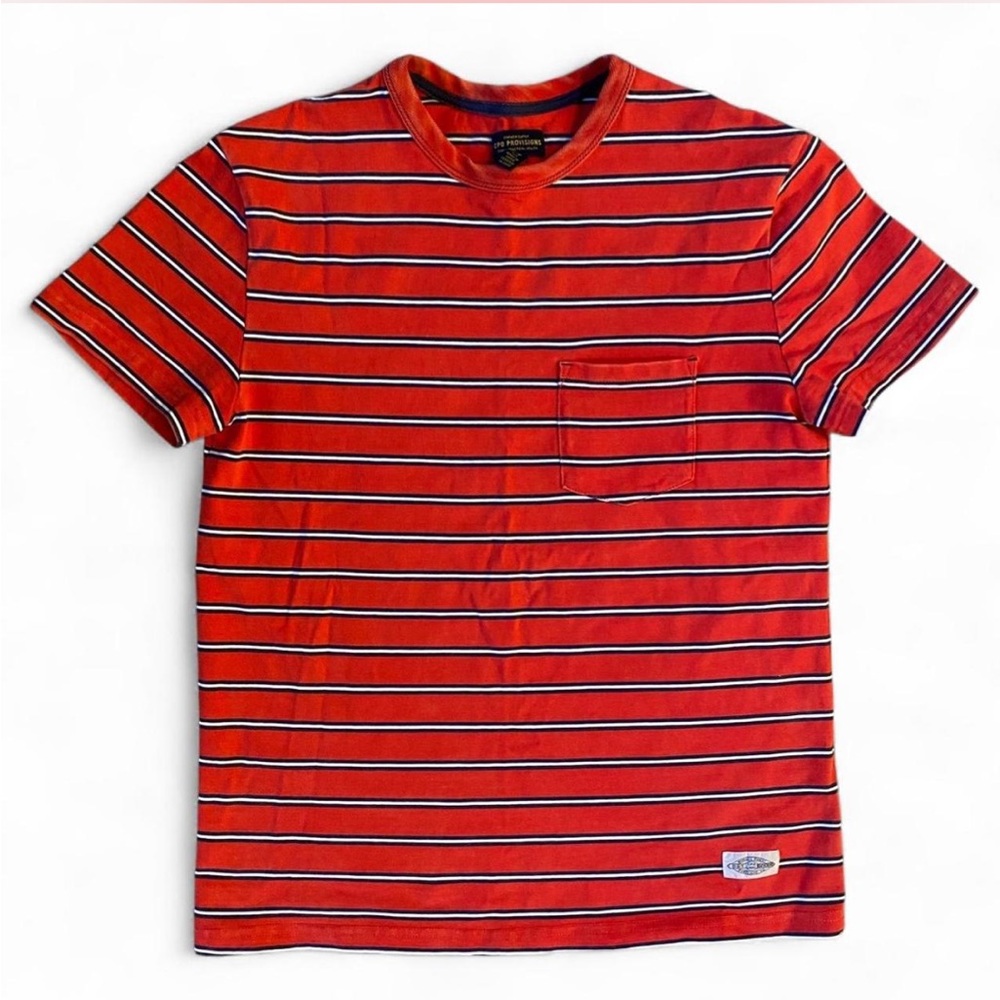 CPO Provisions Orange and Navy Striped T-Shirt